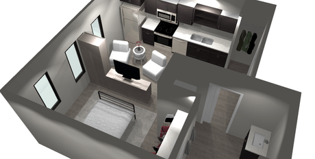 Unit H image 3, 1 bed and 1 bath