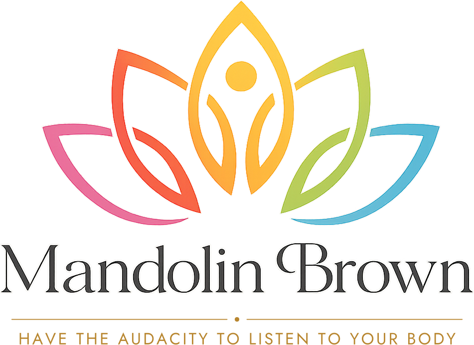 Logo: Colorful lotus flower with the name 