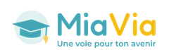 MiaVia logo with a teal graduation cap and tagline &ldquo;Une voie pour ton avenir&rdquo;