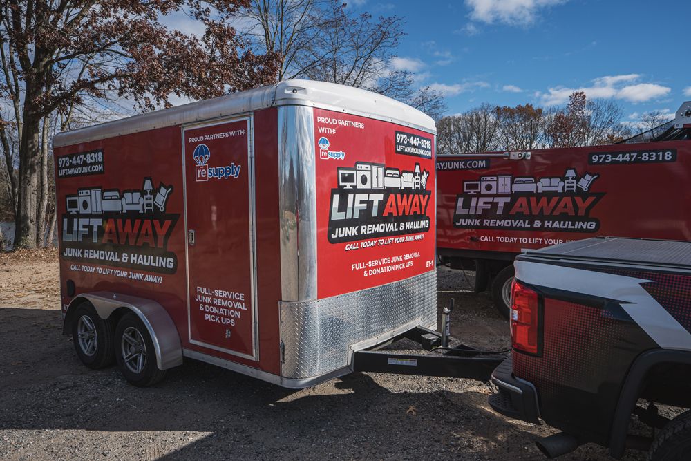 Red trailer with 