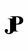 Black stylized letters “J” and “P” intertwined on a white background