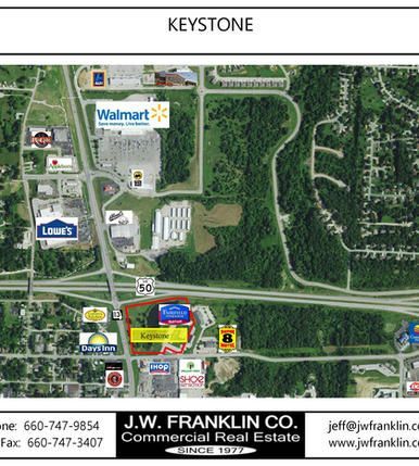 An aerial view of keystone , a commercial real estate area.
