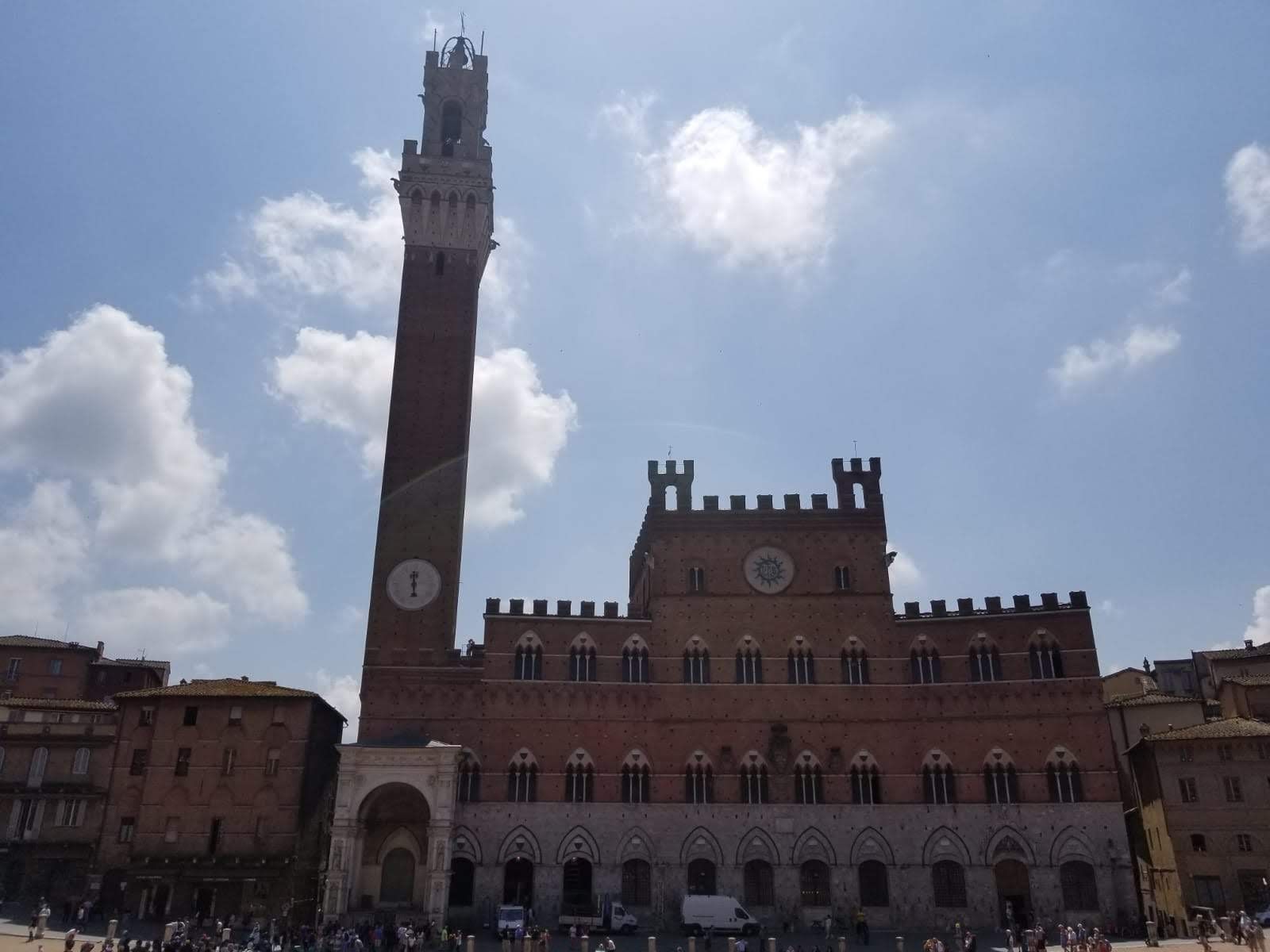 Siena Tuscany and Piazza del Campo with a blue sky  
