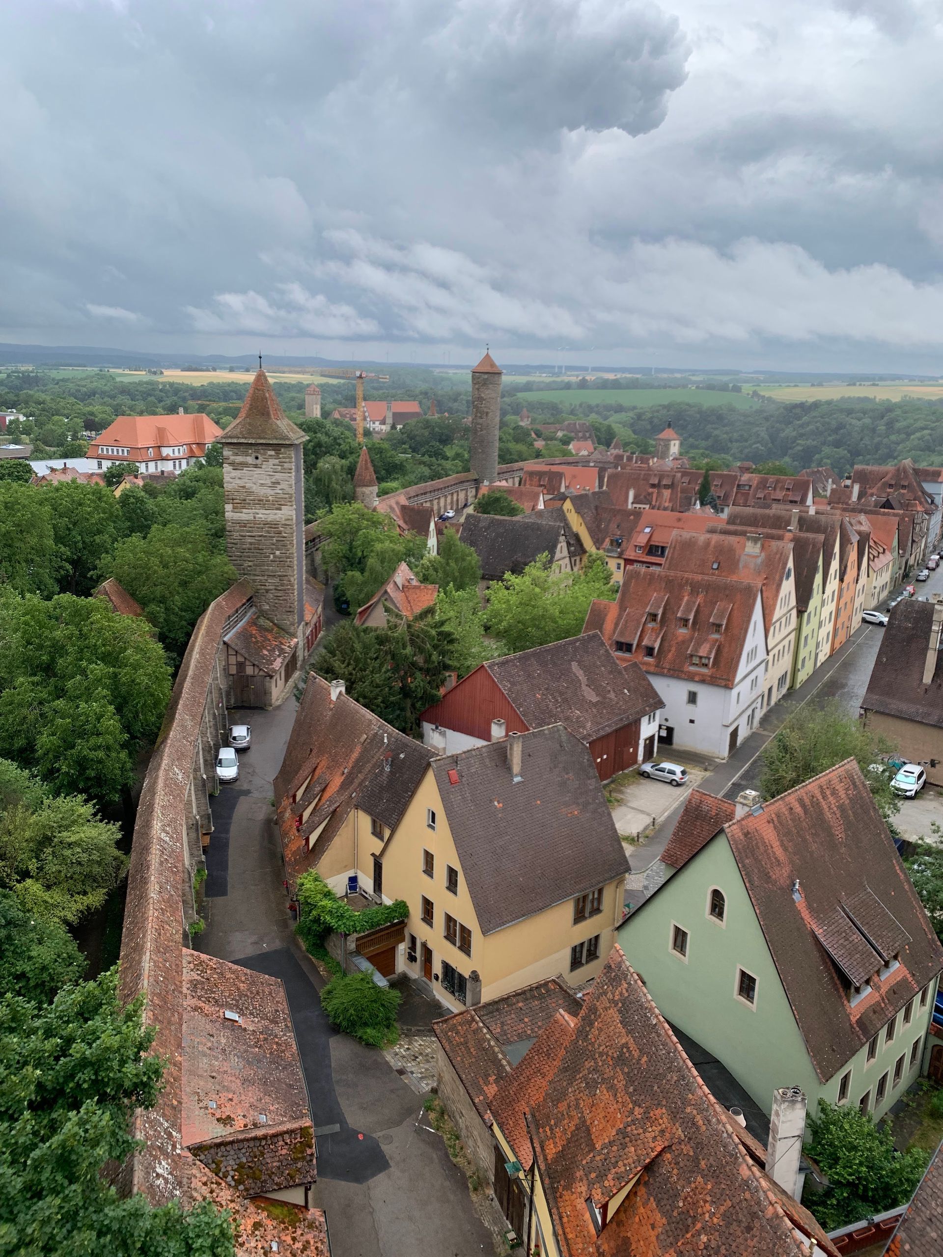 Rothenburg ob der Tauber in the foreground