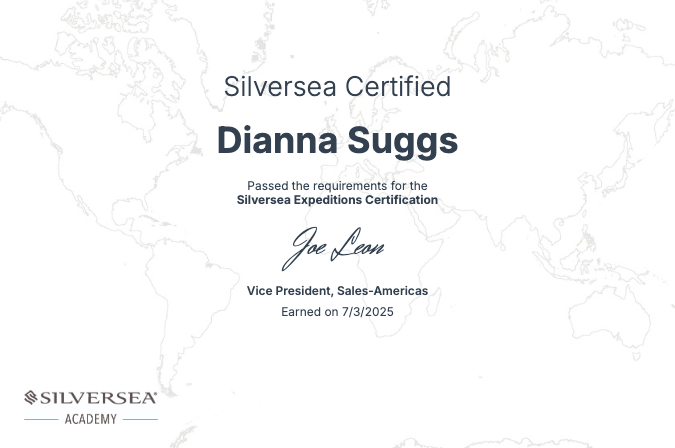 Silver Seas Certified Travel Advisor for Oceans and Expeditions