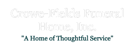 Creston-Fields Funeral Home, Inc. logo with the tagline "A Home of Thoughtful Service"