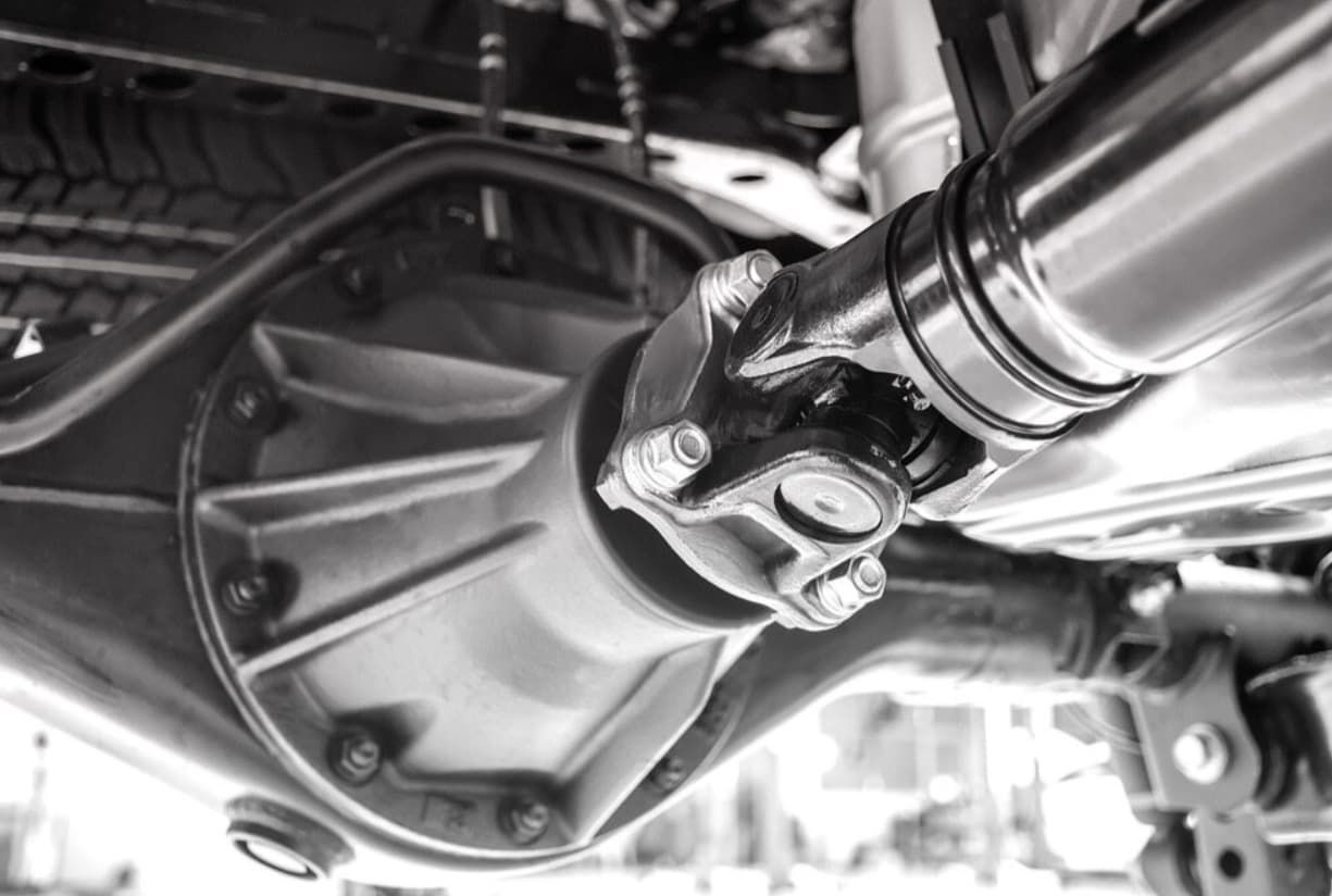 A Black And White Photo Of The Underside Of A Car — Brad's Auto Electrical in Mareeba, QLD