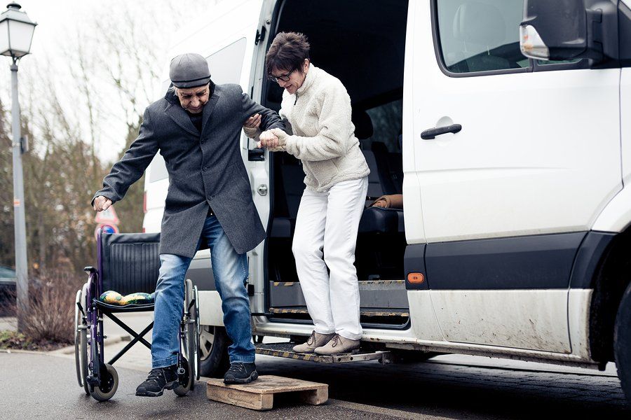 woman assisting the man
