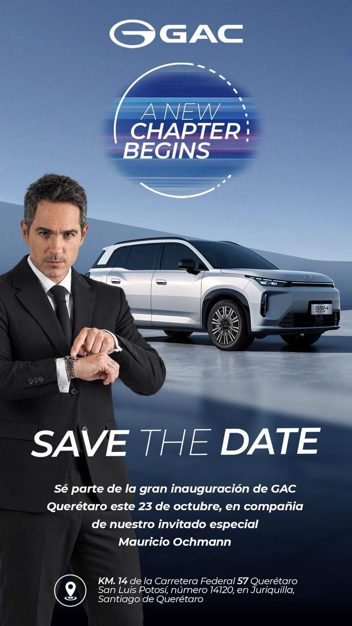 Invitación GAC Querétaro: Save the date, 23 de octubre, invitado especial Mauricio Ochmann