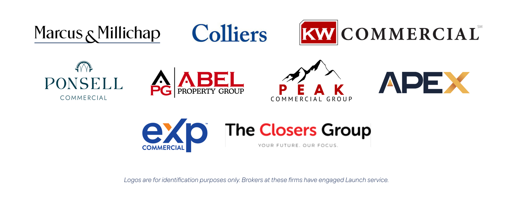 Logos for RealMedia, Airtable, LinkedIn, LoopNet, and others in a horizontal row