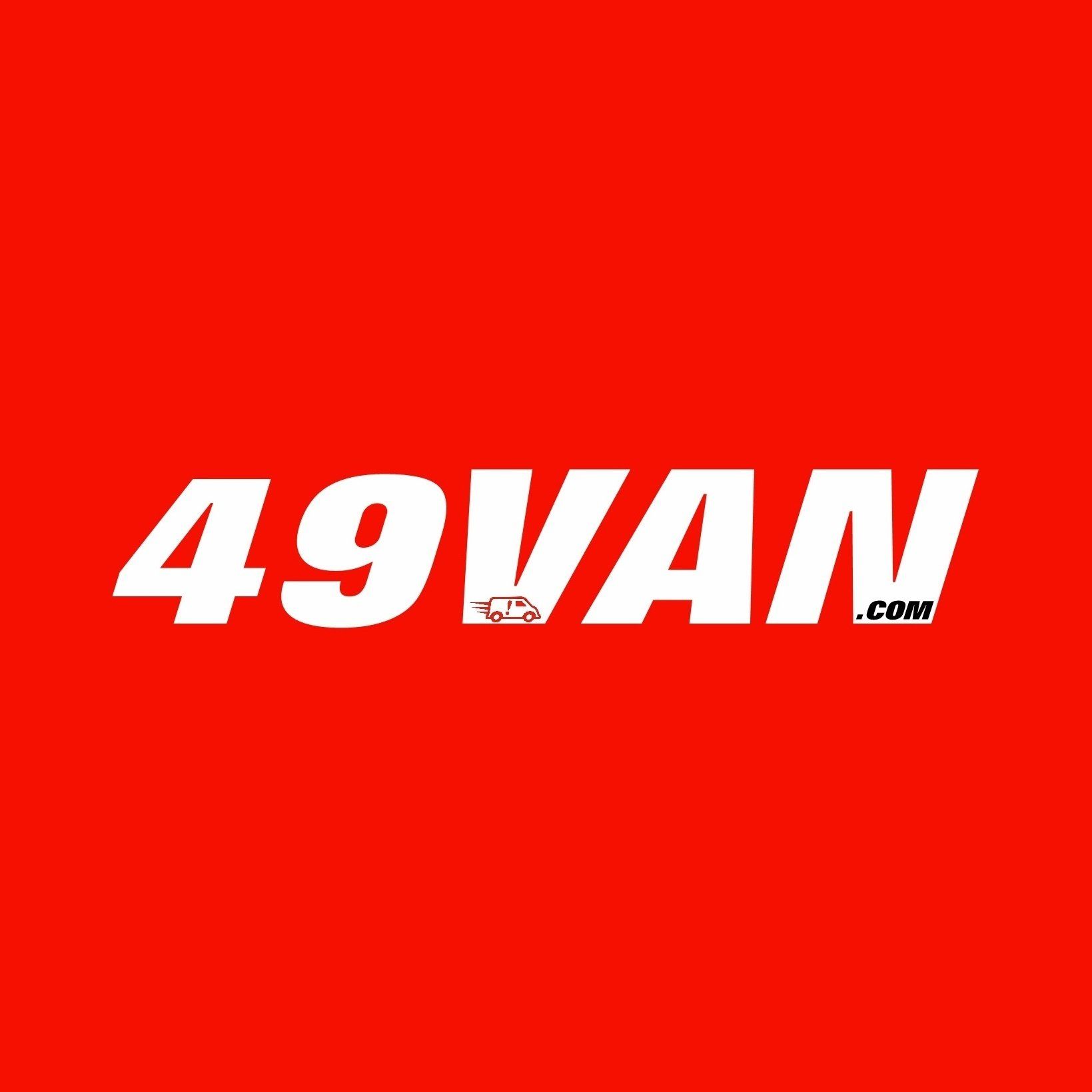 The logo for 49van.com is on a red background