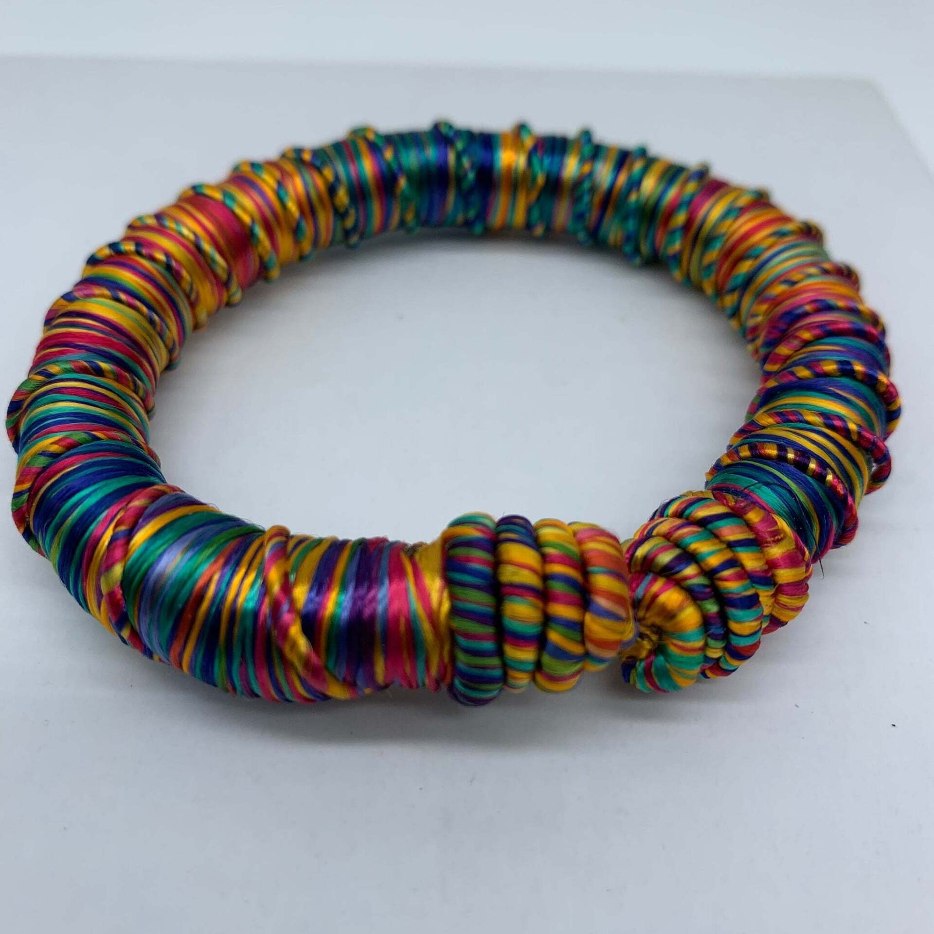 Thread W/Metal Bangle-Multi Colour Thread W/Metal Bangle-Multi Colour