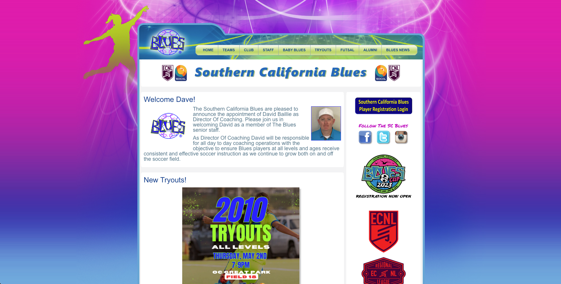 SoCal Blues website homepage