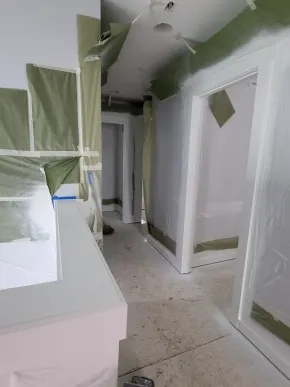 Custom millwork with painted trim, doors, and interior finish work