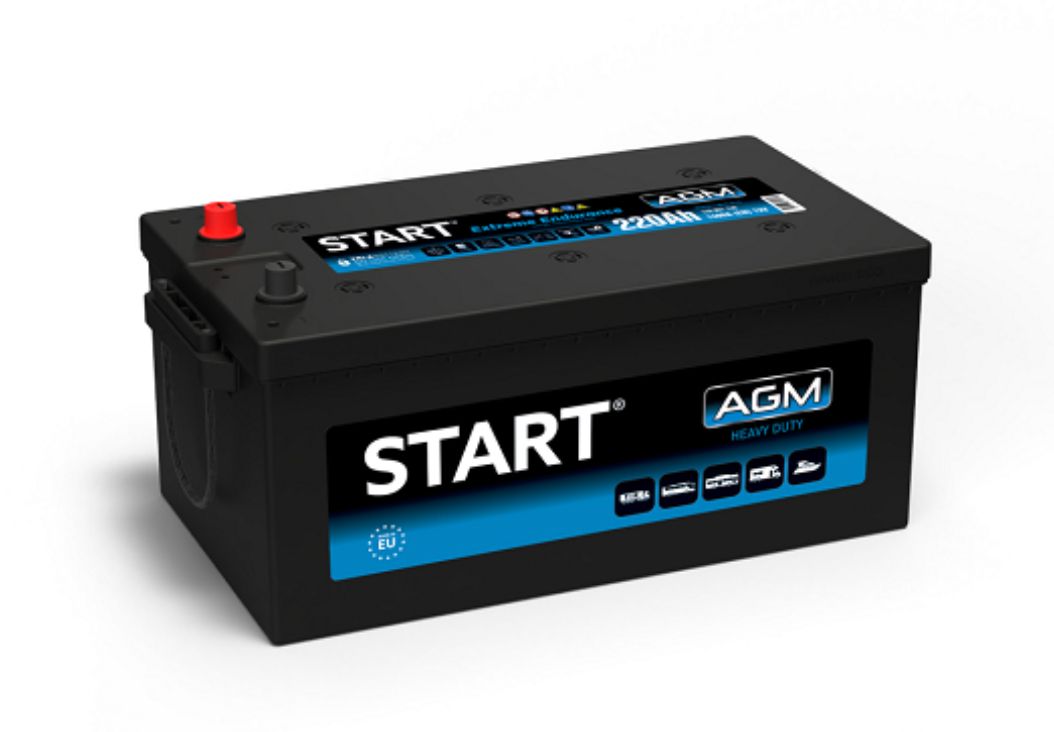 Black AGM Monbat Start battery labelled