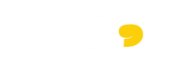 Yellow, stylized comma symbol on a white background.