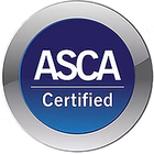 ASCA Certified badge with a silver border and blue center.