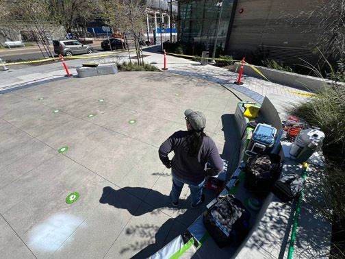 Save the Salmon Public Art  in progress, in Sacramento CA by Ilena Finocchi
