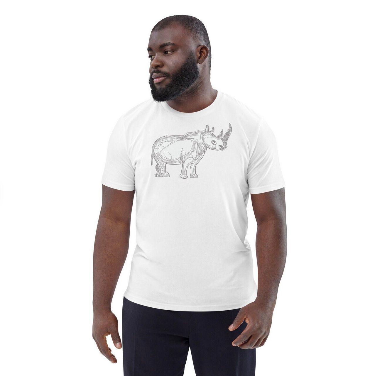 Rhino T-shirt designed and illustrated by Ilena Finocchi