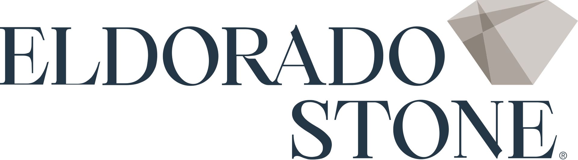 A logo for eldorado stone with a diamond in the middle.