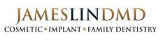 James Lind MDD Cosmetic, Implant, Family Dentistry logo in gold and black text
