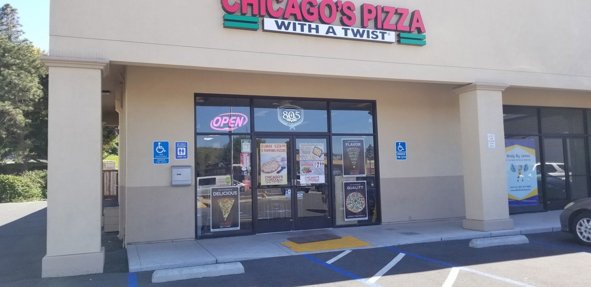 Pizza Place Storefront — El Sobrante, CA — Wadsworth Glass Inc.