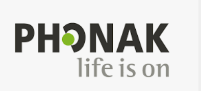 A logo for phonak that says life is on