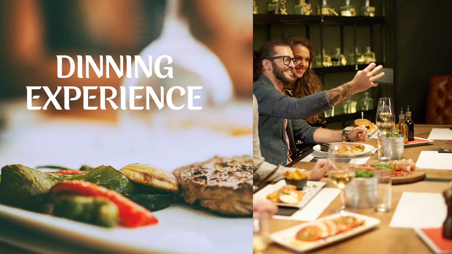 Dining Experience - Collage featuring fine dining, outdoor cafes, buffet spreads, and traditional cuisine.