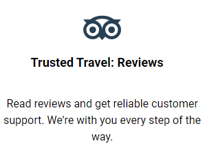 TripAdvisor Review - A customer review highlighting a positive travel experience, with a 5-star rating and TripAdvisor logo