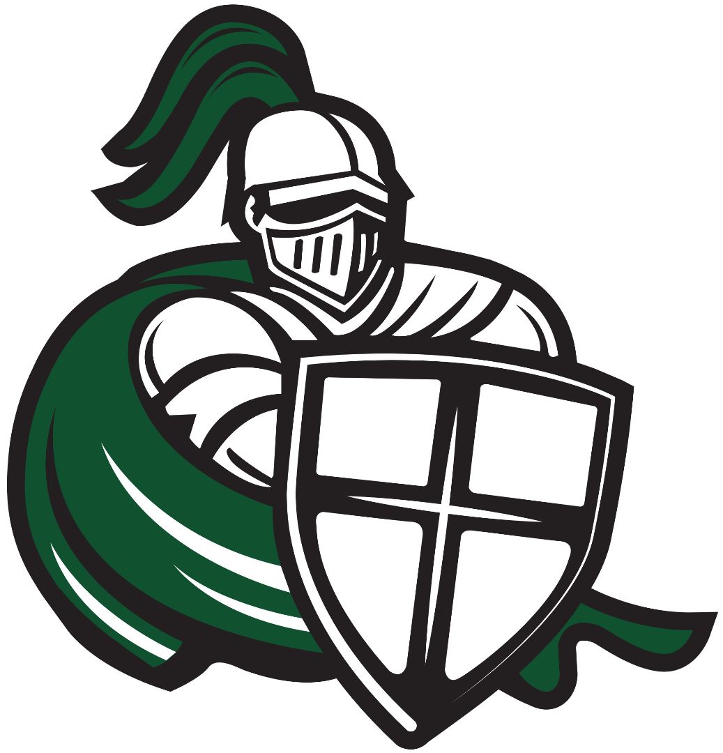 A black and white drawing of a knight holding a shield