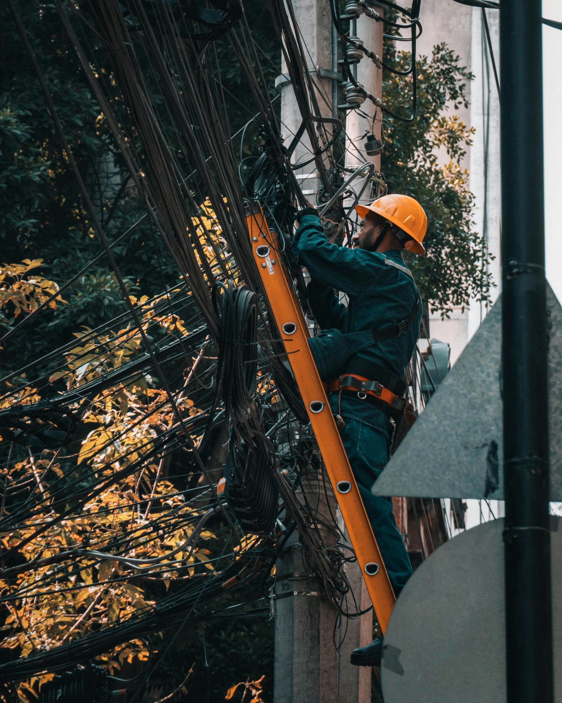 Licensed electrician performing line work - Big Bear Electric Pros