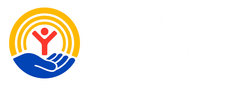United Way logo with a red stick figure in a yellow rainbow over a blue hand.