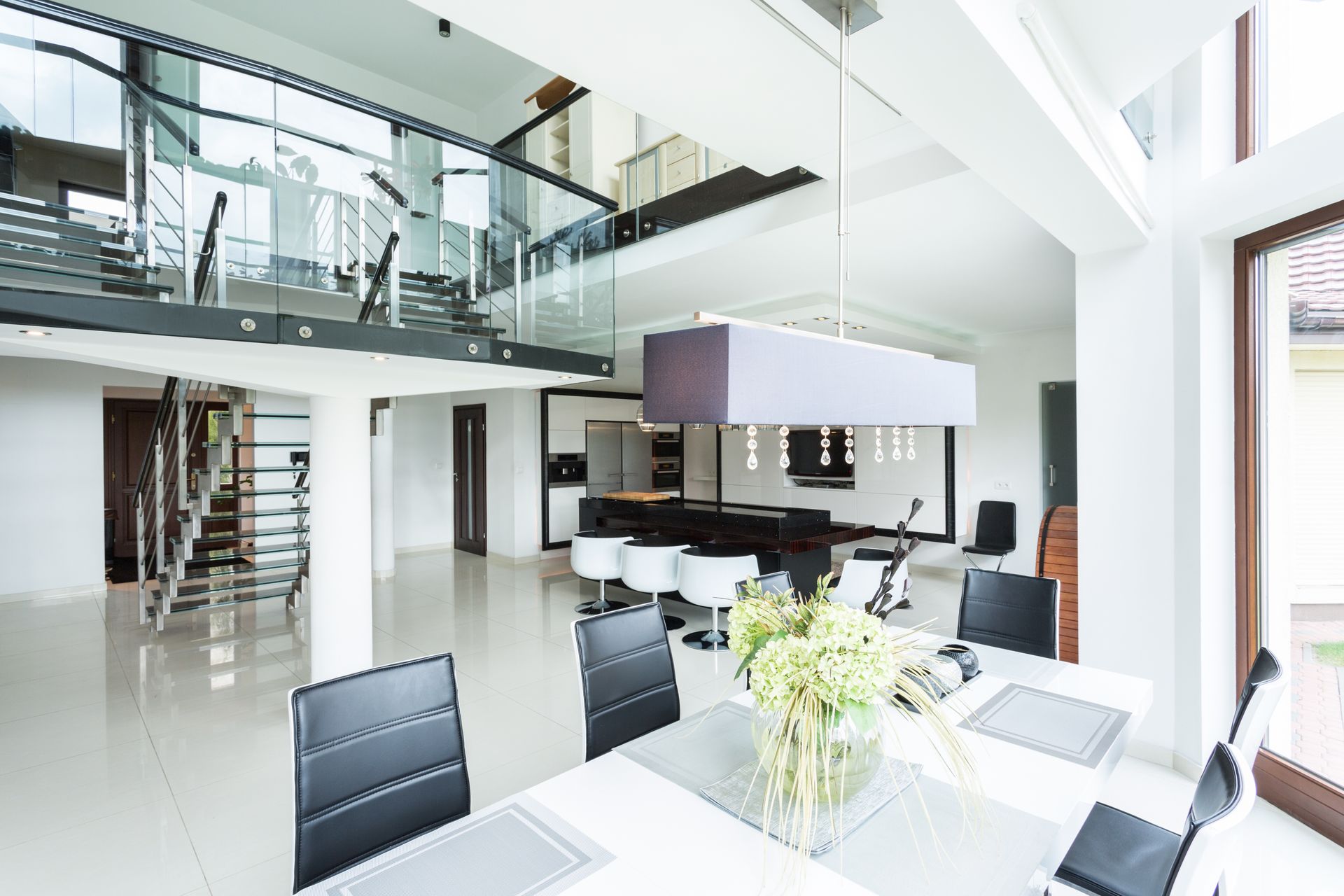 Laboratory with glassware, test tubes, microscope, and lab bench.