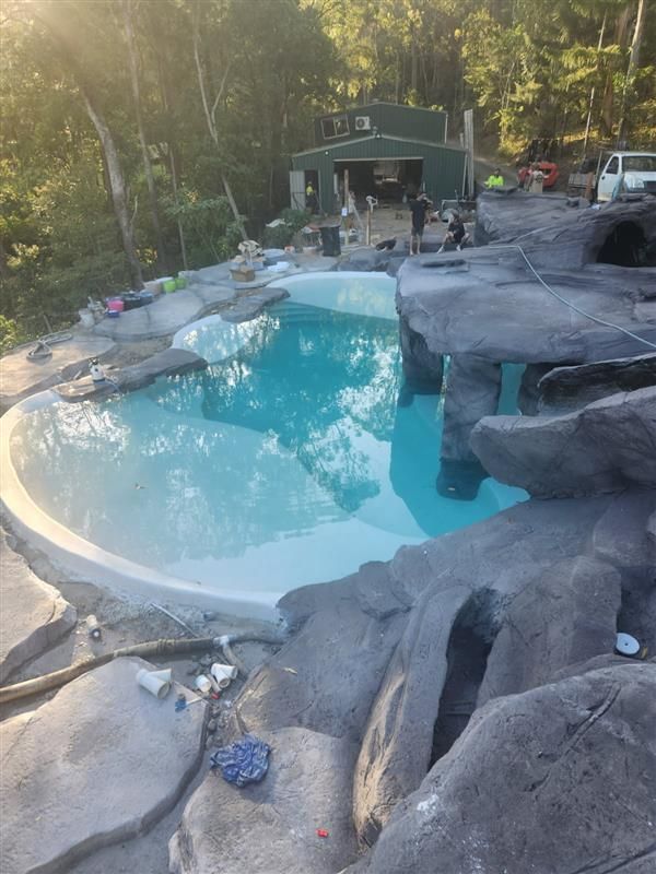 Swimming Pool After Being Filled With Water — Hinterland Water Cartage in Mooloolah Valley, QLD