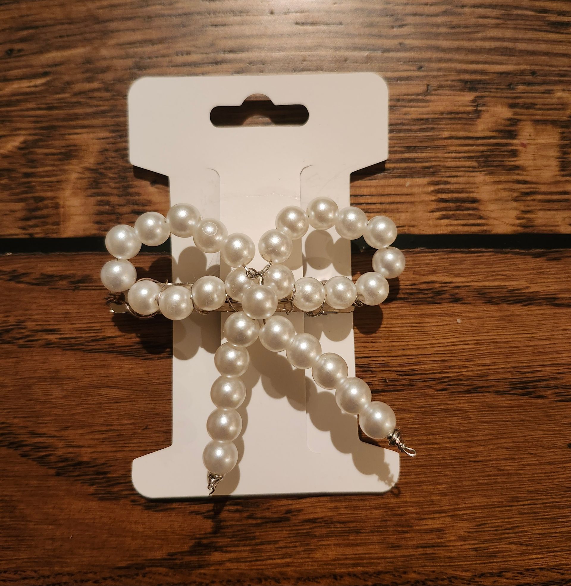 Pearl Bow Hair Clips (small)