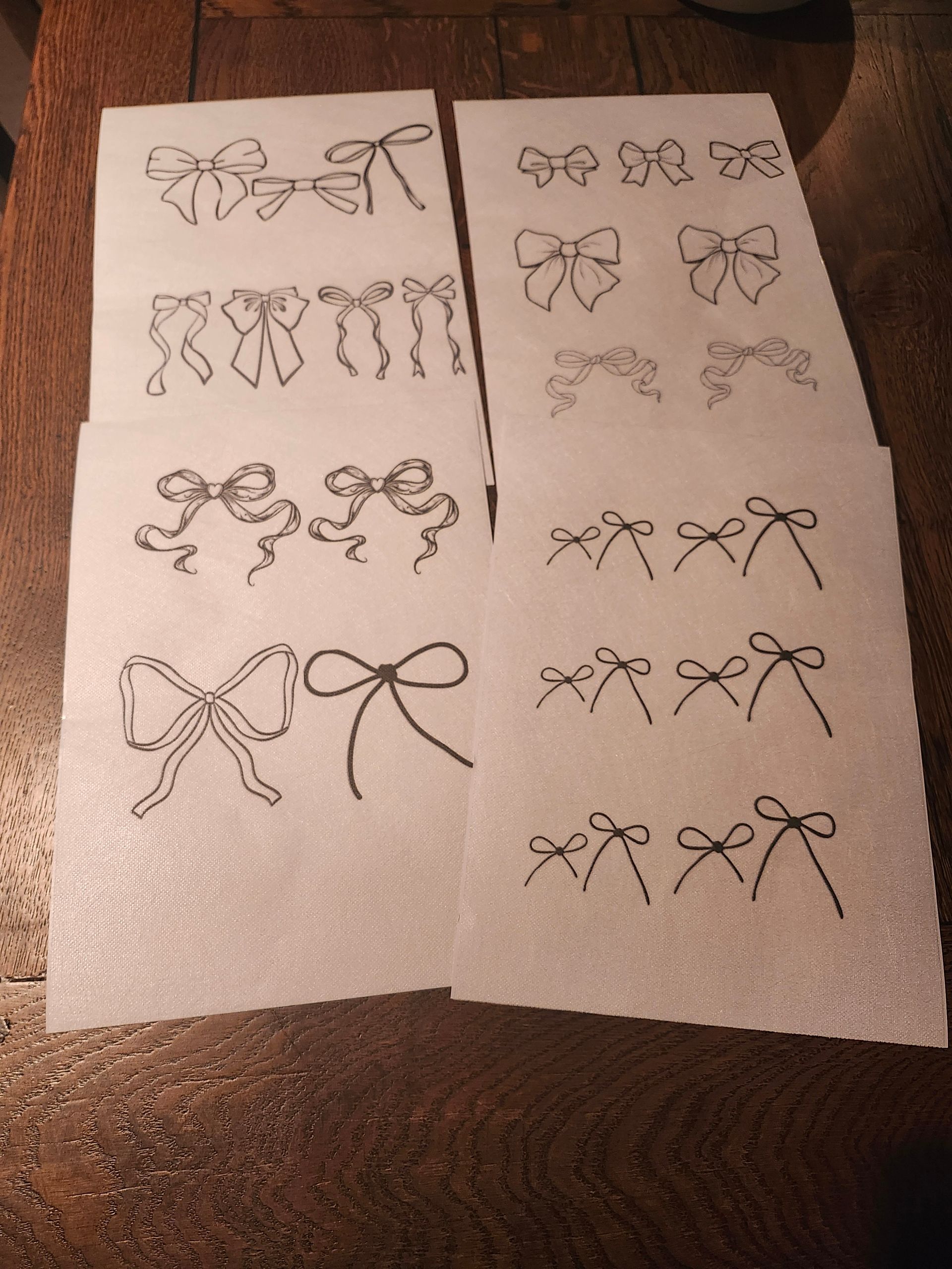 30 Bows designs Water Soluble Paper Stabilizer  4 Sheets