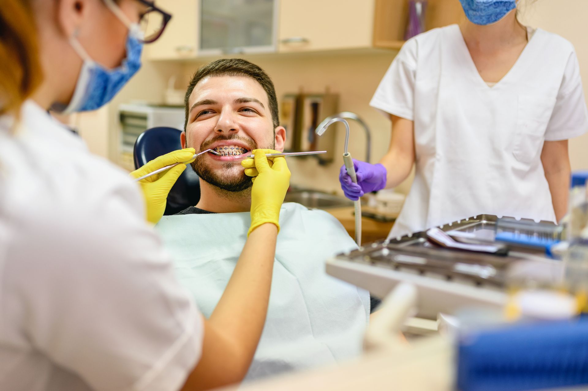 Man at the Dentist Braces Check Up — Mount Waverley, VIC — Mount Waverley Dental