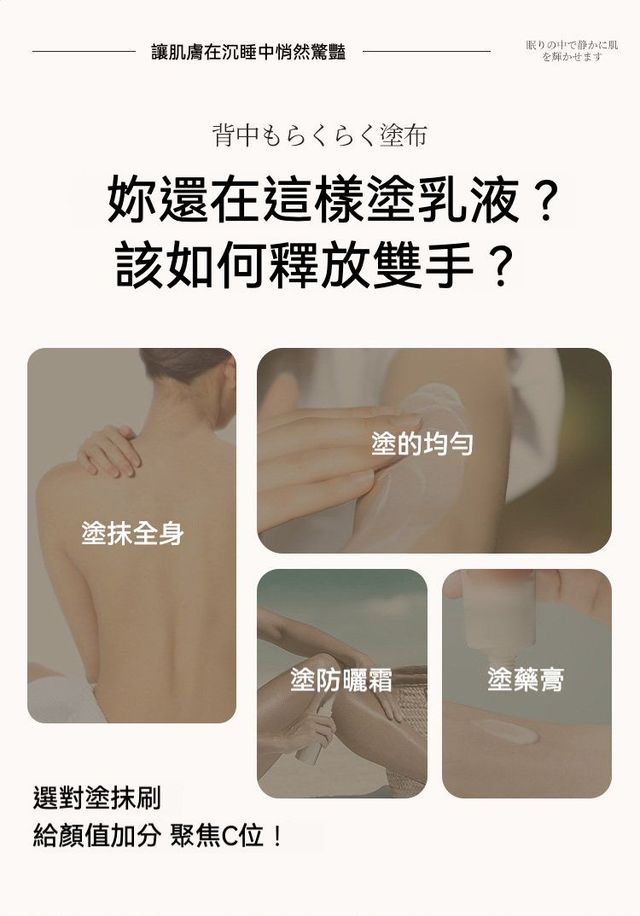 居家生活  日本熱銷款乳液塗抹神器組 塗滿全身不求人 ㄧ組2款入