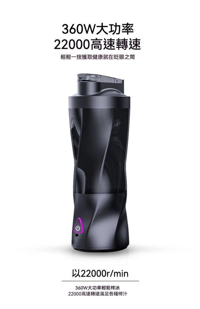 居家生活 新款流線造型強力大容量便攜式榨汁杯