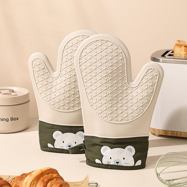 居家必備品』耐高溫 矽膠隔熱防燙手套2入組