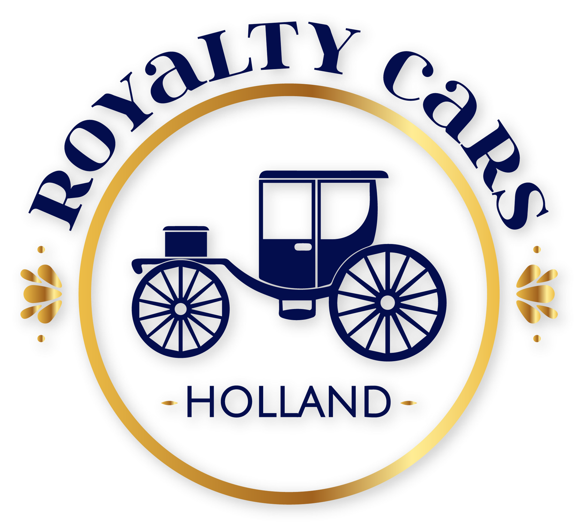 Een logo voor royalty-auto's holland met een paardenkoets