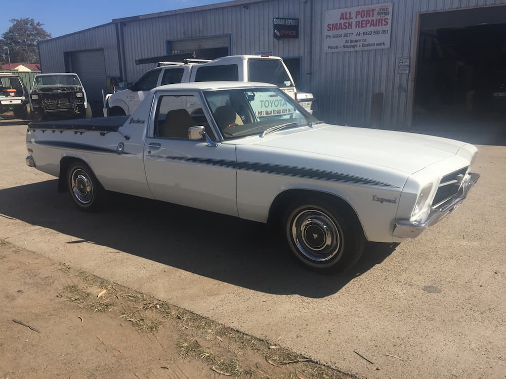 White Vintage Car — All Port Smash Repairs in Port Macquarie, NSW