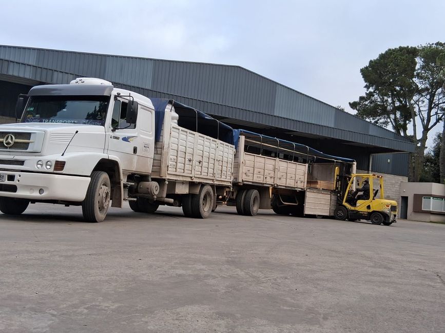 Camión de Transporte Servicio Martín en entorno logístico