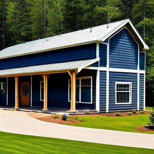 Commercial building just outside of Belleville. The building has a new green standing seam metal roof.