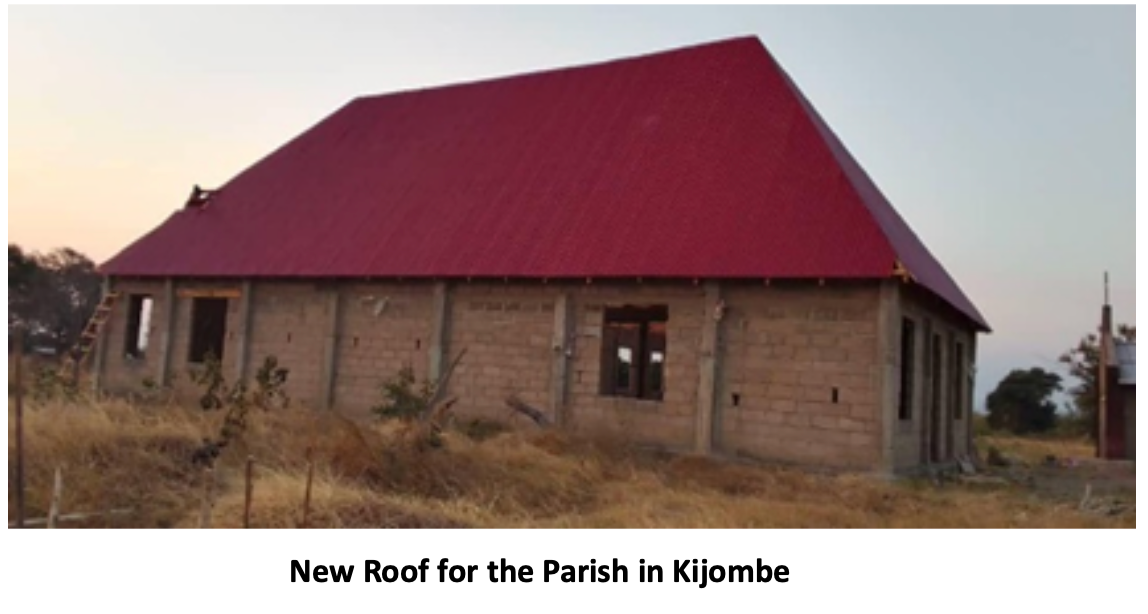 New roof on a nearby chapel in Kjombe, Tanzania