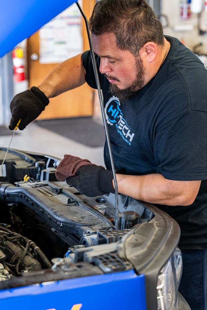 Check the oil offered at Hi-Tech Auto Specialists in IL