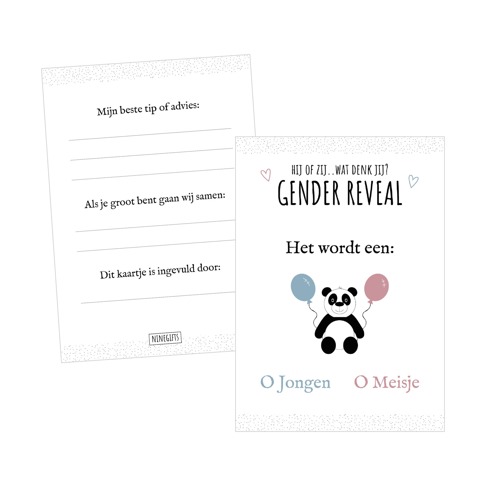 Invulkaart Gender reveal | 10 stuks