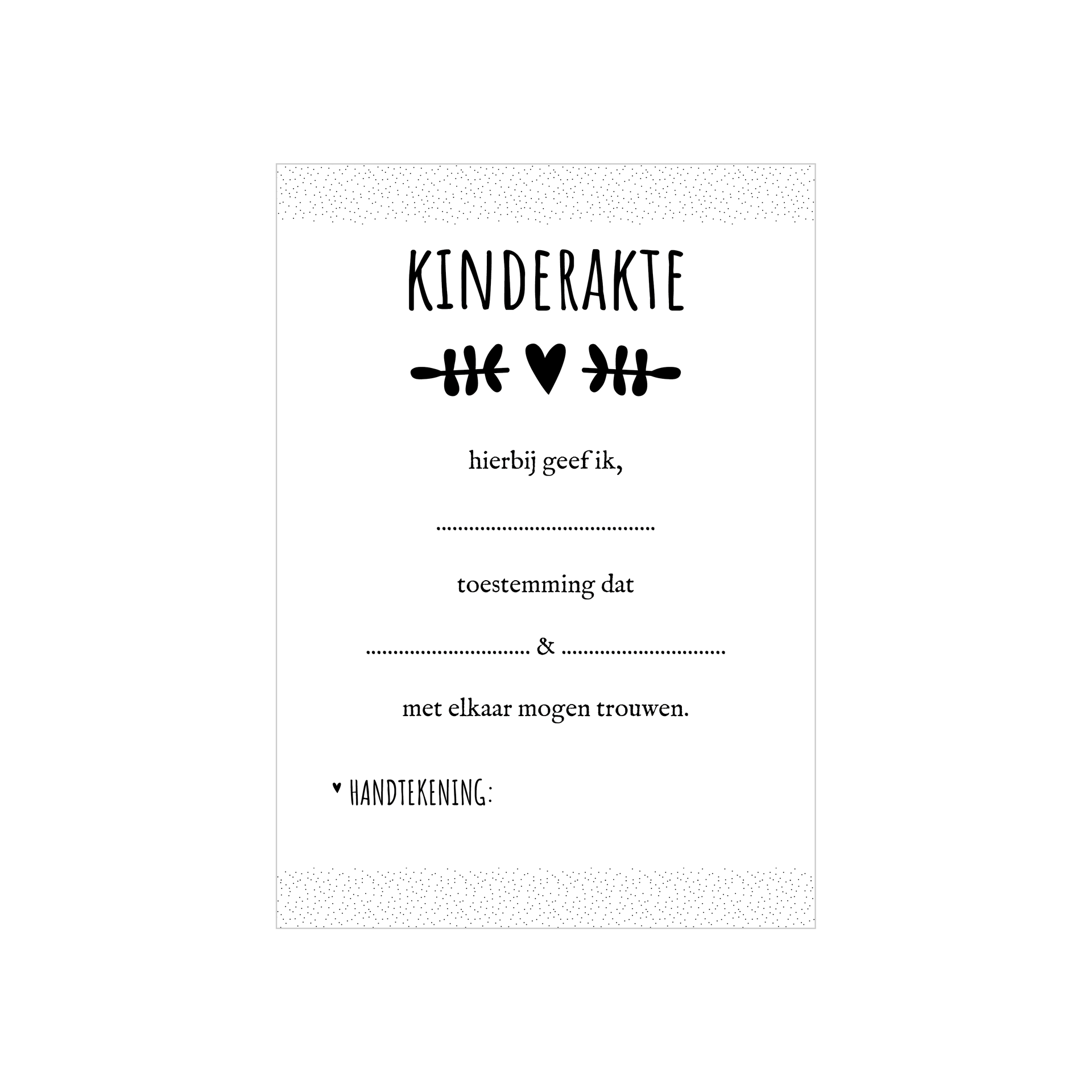 Invulkaart | Kinderakte bruiloft