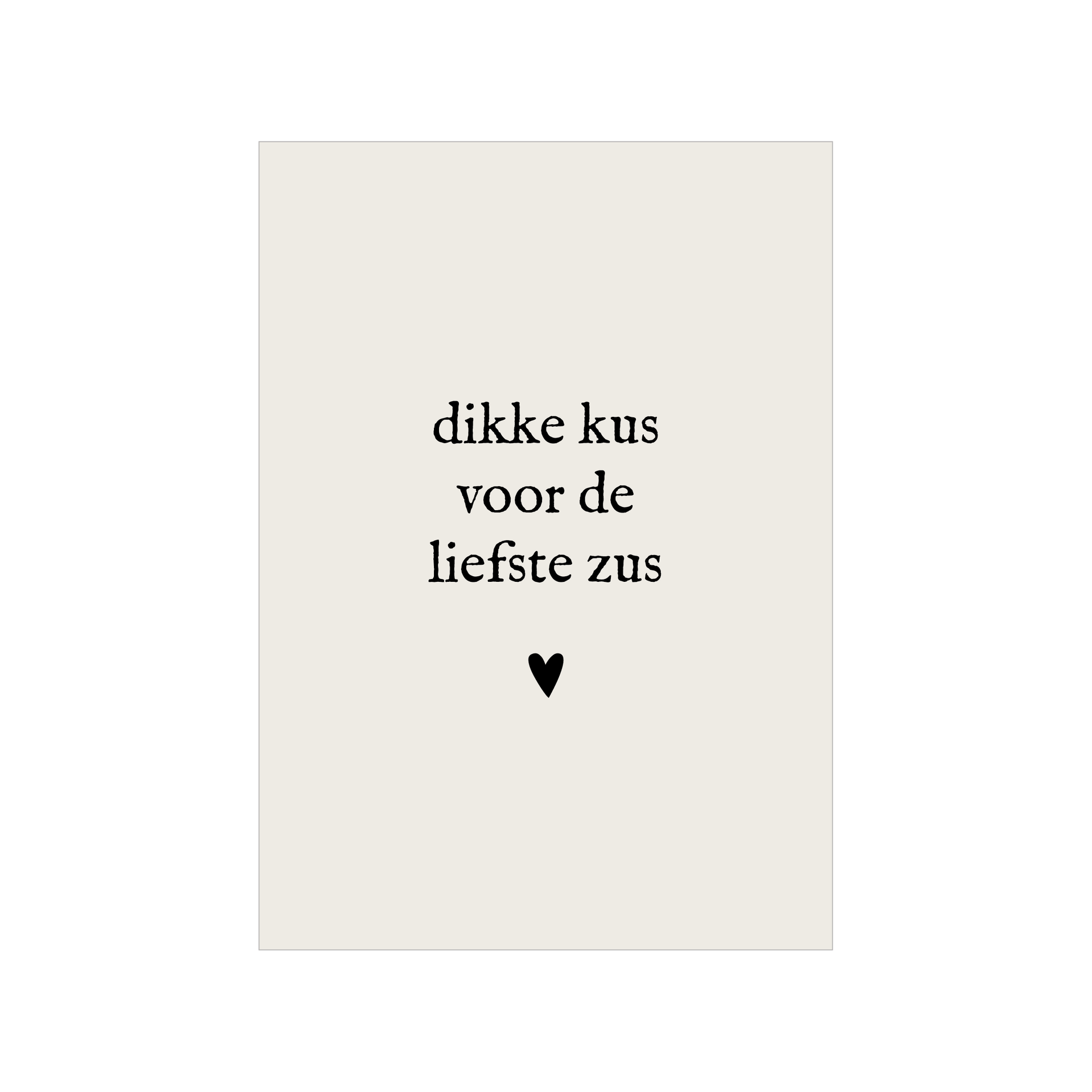 Kaart | Dikke kus voor de liefste zus