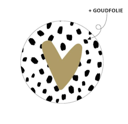 Sticker | Hartje goud | 5 stuks